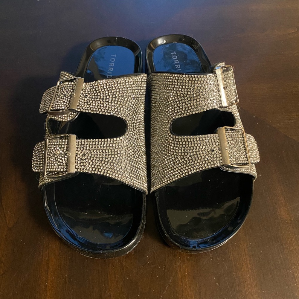 Torrid Rhinestone Jelly Slides